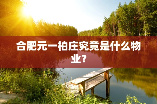 合肥元一柏庄究竟是什么物业？