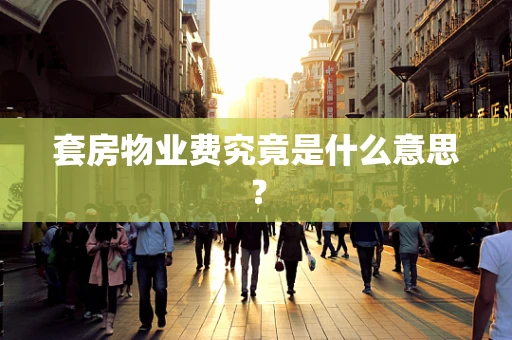 套房物业费究竟是什么意思？