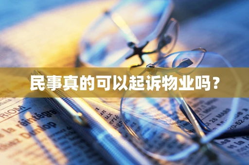 民事真的可以起诉物业吗？
