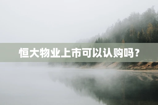 恒大物业上市可以认购吗？