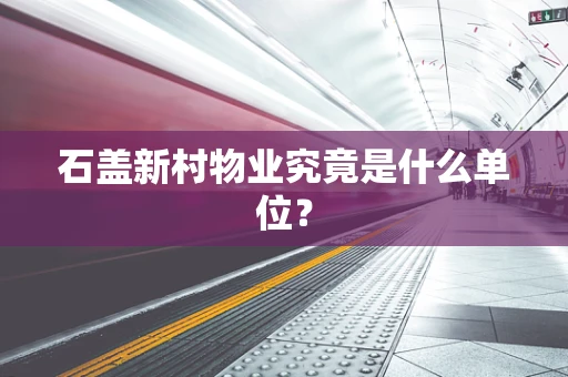石盖新村物业究竟是什么单位？