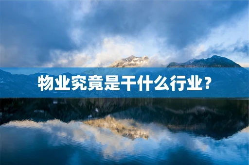 物业究竟是干什么行业？