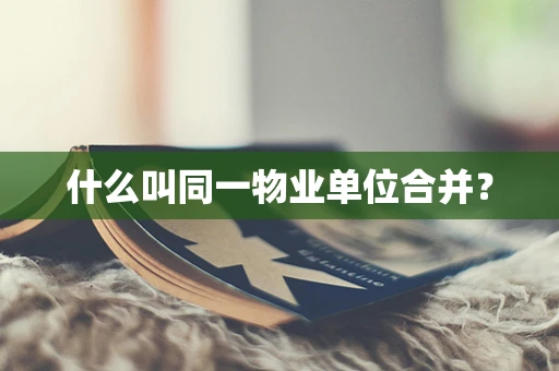 什么叫同一物业单位合并？