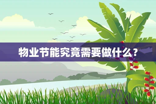 物业节能究竟需要做什么？