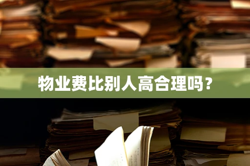 物业费比别人高合理吗？