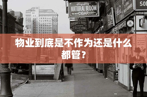 物业到底是不作为还是什么都管？