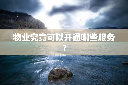 物业究竟可以开通哪些服务？