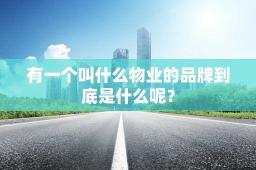 有一个叫什么物业的品牌到底是什么呢？