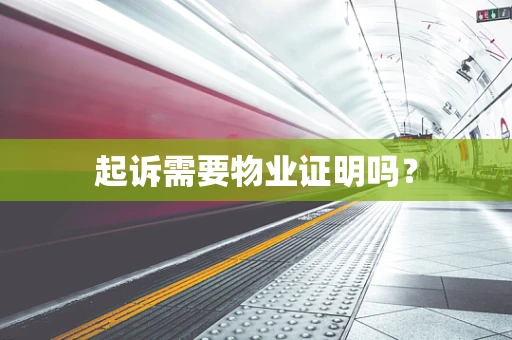 起诉需要物业证明吗？