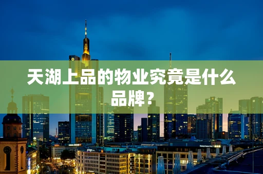 天湖上品的物业究竟是什么品牌？