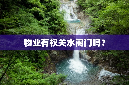 物业有权关水阀门吗？