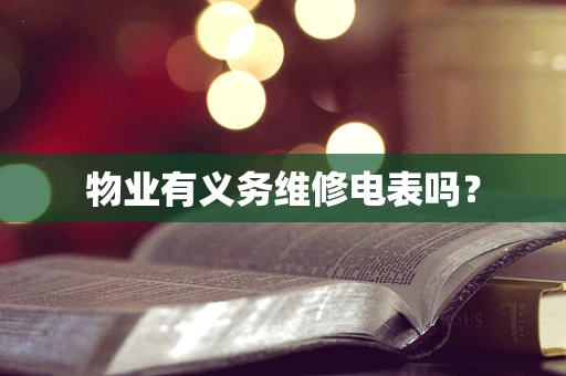 物业有义务维修电表吗？