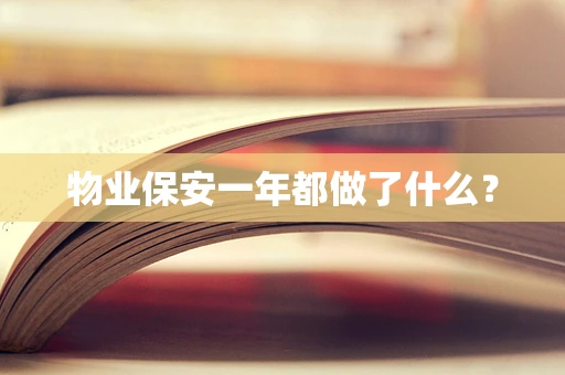 物业保安一年都做了什么？