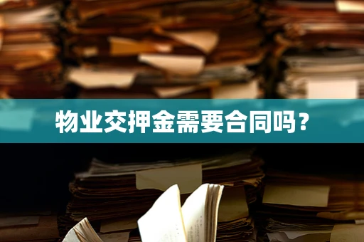 物业交押金需要合同吗？