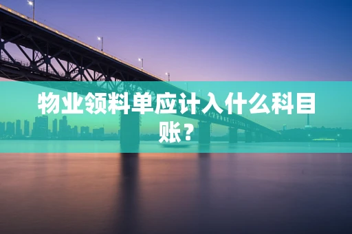 物业领料单应计入什么科目账？