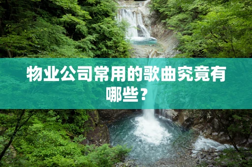 物业公司常用的歌曲究竟有哪些？
