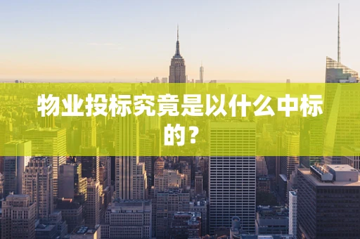 物业投标究竟是以什么中标的？