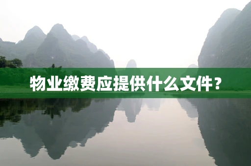 物业缴费应提供什么文件？