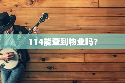 114能查到物业吗？