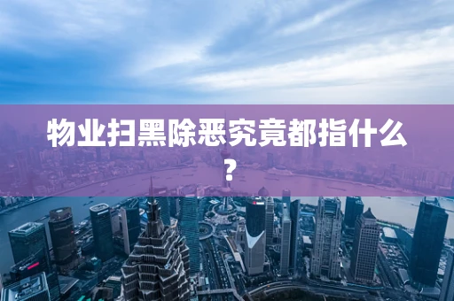 物业扫黑除恶究竟都指什么？