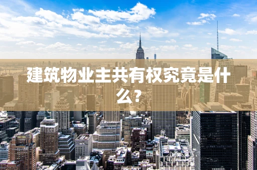 建筑物业主共有权究竟是什么？