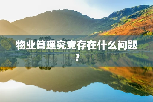 物业管理究竟存在什么问题？