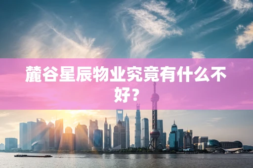 麓谷星辰物业究竟有什么不好？